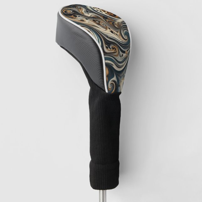 Abstract Leopard Print Swirl Golf Headcover (angewinkelt)