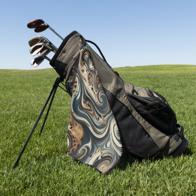 Abstract Leopard Print Swirl Golfhandtuch (Gras)