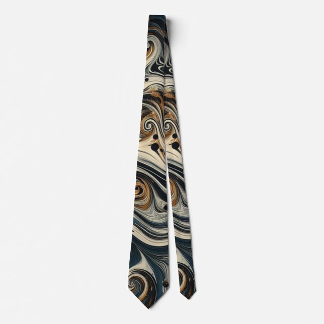 Abstract Leopard Print Swirl Krawatte (Vorderseite)