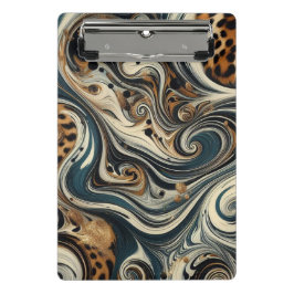 Abstract Leopard Print Swirl Mini Klemmbrett