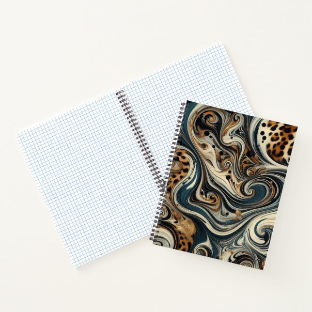 Abstract Leopard Print Swirl Notizbuch (Innenseite)