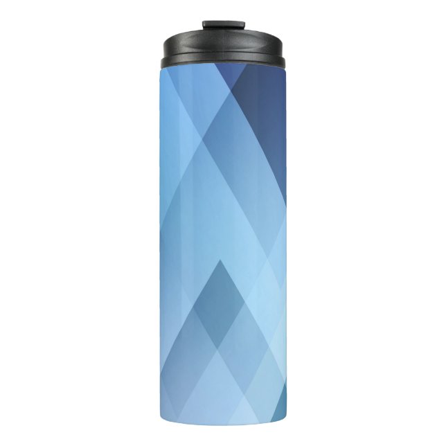 Abstract light background. Blue triangle pattern.  Thermosbecher (Vorderseite)