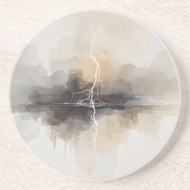 Abstract Lightning in Neutrals Print Getränkeuntersetzer (Vorne)
