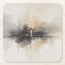 Abstract Lightning in Neutrals Print Rechteckiger Pappuntersetzer
