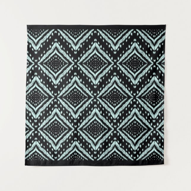 Abstract Line, Beautiful, Ikat seamless pattern, B Wandteppich (Vorderseite)