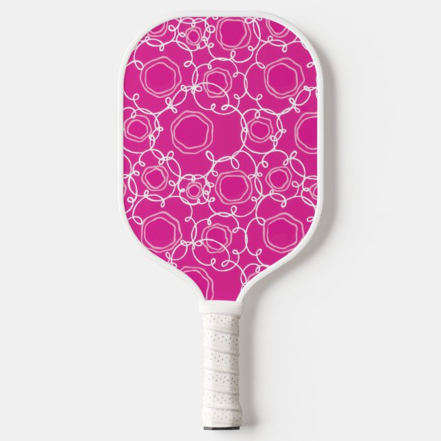Abstract Linear Matrix (Hot Pink) Fine Art Pickleball Schläger (Vorderseite)