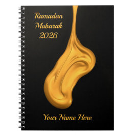 Abstract Liquid Gold Black Notizblock