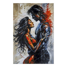 Abstract Love Duet Poster