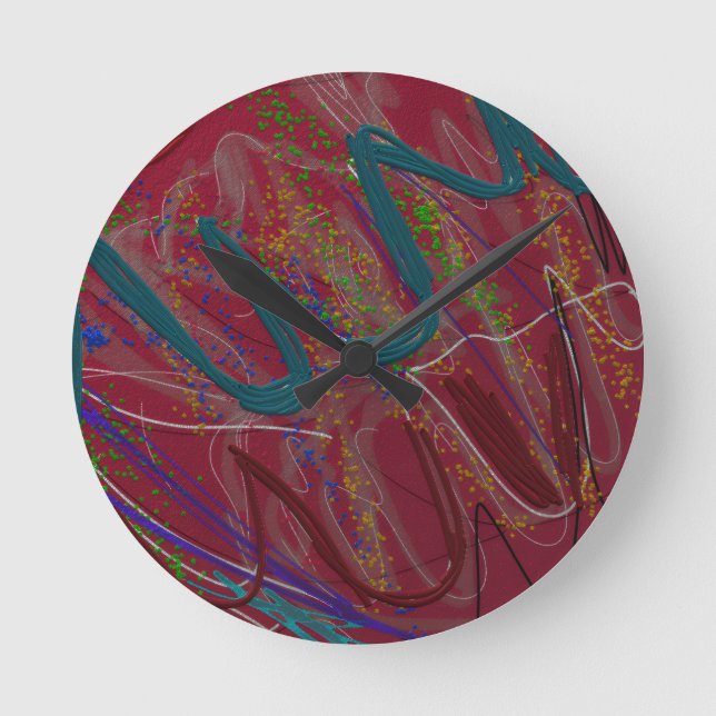 Abstract Love Runde Wanduhr (Vorderseite)