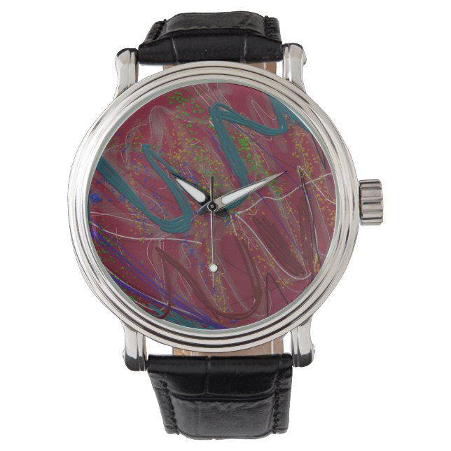 Abstract Love Vintage Watch Armbanduhr (Vorderseite)