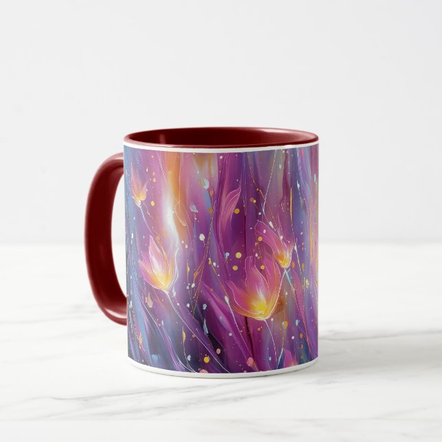 Abstract luminous floral explosion tasse (Vorderseite Links)