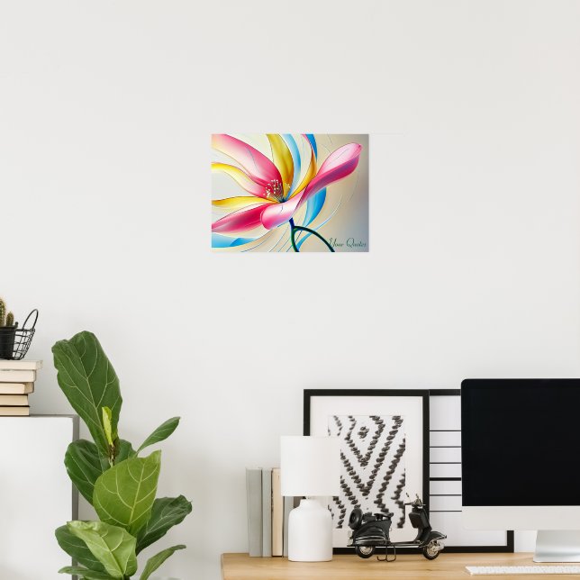 Abstract Magnolia Watercolor Bloom Poster (Heimbüro)