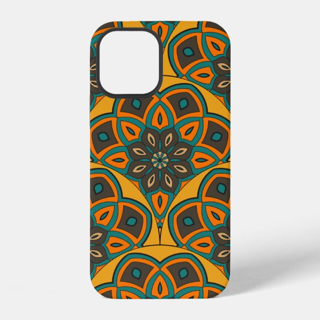 Abstract mandala fish scale seamless pattern. Orna iPhone Hülle (Rückseite)