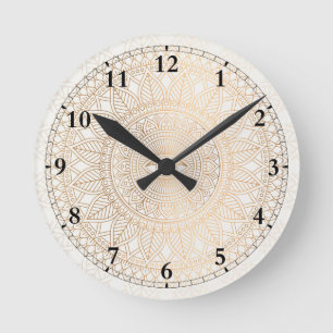 Abstract mandala wall clock runde wanduhr