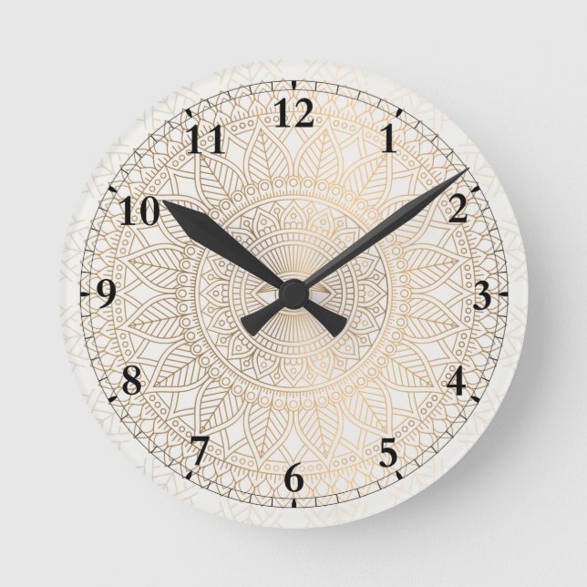 Abstract mandala wall clock runde wanduhr (Vorderseite)