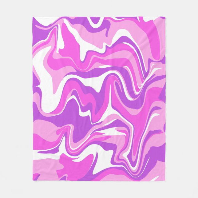 Abstract Marble Swirl Texture - Pink - Purple Tone Fleecedecke (Vorderseite)