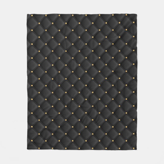 Abstract matte black square texture fleecedecke (Vorderseite)