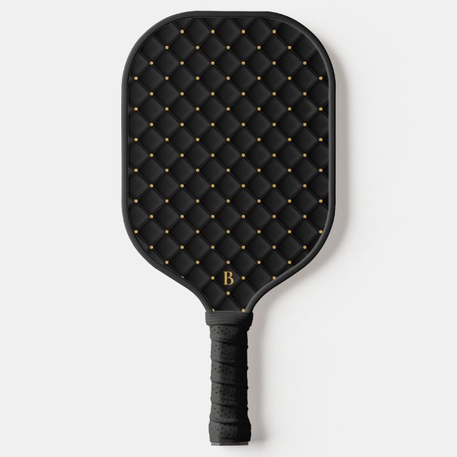 Abstract matte black square texture pickleball schläger (Vorderseite)