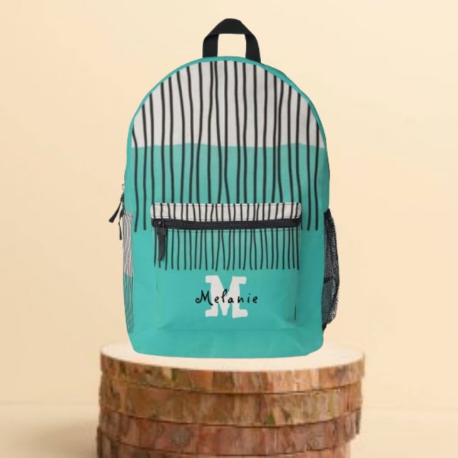 Abstract minimal style sketched trendy Monogram  Bedruckter Rucksack (Von Creator hochgeladen)