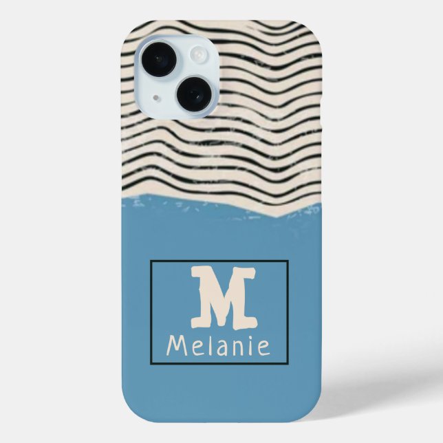 Abstract minimalist artistic lines Monogram Case-Mate iPhone Hülle (Rückseite)