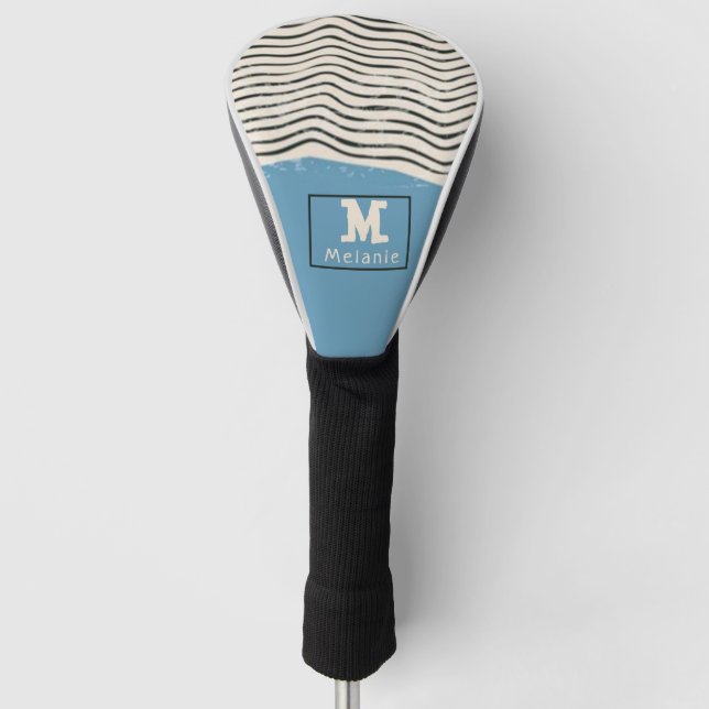 Abstract minimalist artistic lines Monogram Golf Headcover (Vorderseite)