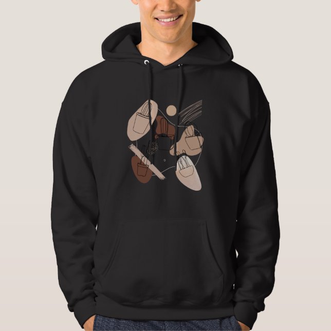 Abstract Minimalist Cactus  Aesthetic Boho Cactus  Hoodie (Vorderseite)