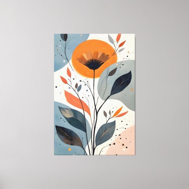 Abstract Minimalist Floral Botanical Art Illustrat Leinwanddruck (Vorderseite)
