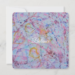 Abstract Mixed Media "Balance" Square Karte