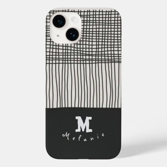 Abstract modern art minimal Monogram retro Case-Mate iPhone Hülle (Rückseite)