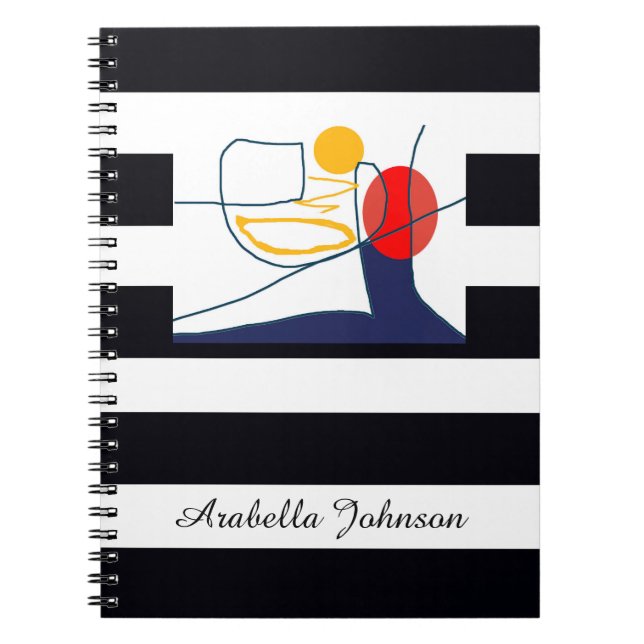 Abstract Modern Art Personalized Name Classic Chic Notizblock (Vorderseite)