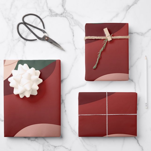 Abstract Modern Christmas Shapes – Minimal Festive Geschenkpapier Set (Vorderseite)