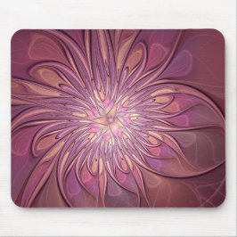Abstract Modern Floral Fractal Art Berry Colors Mousepad