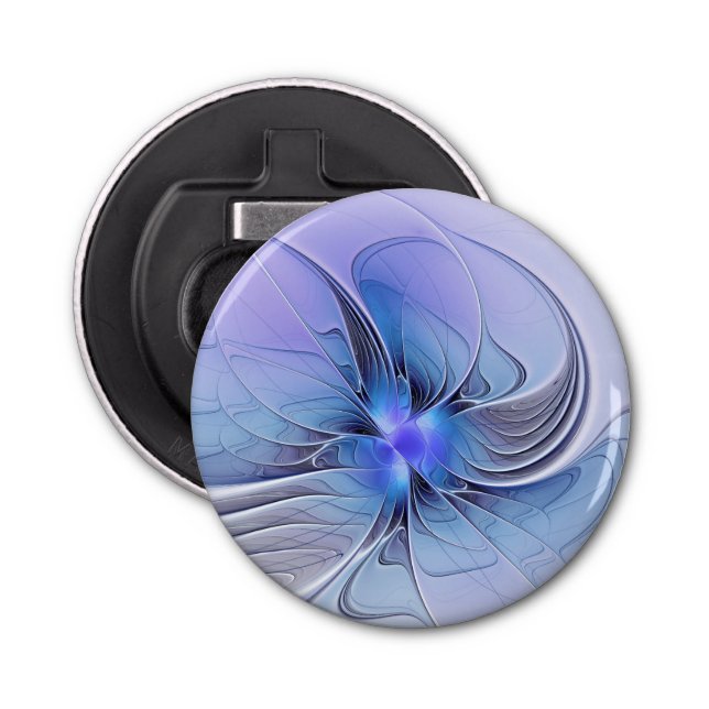 Abstract Modern Fractal Art Lavender Blue Flaschenöffner (Vorderseite)