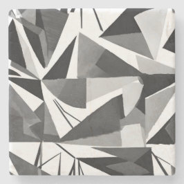 Abstract Modern Geometric Black & White Watercolor Steinuntersetzer