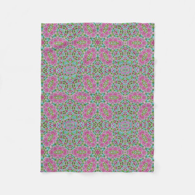 Abstract modern mosaic kaleidoscopic tile pattern fleecedecke (Vorderseite)