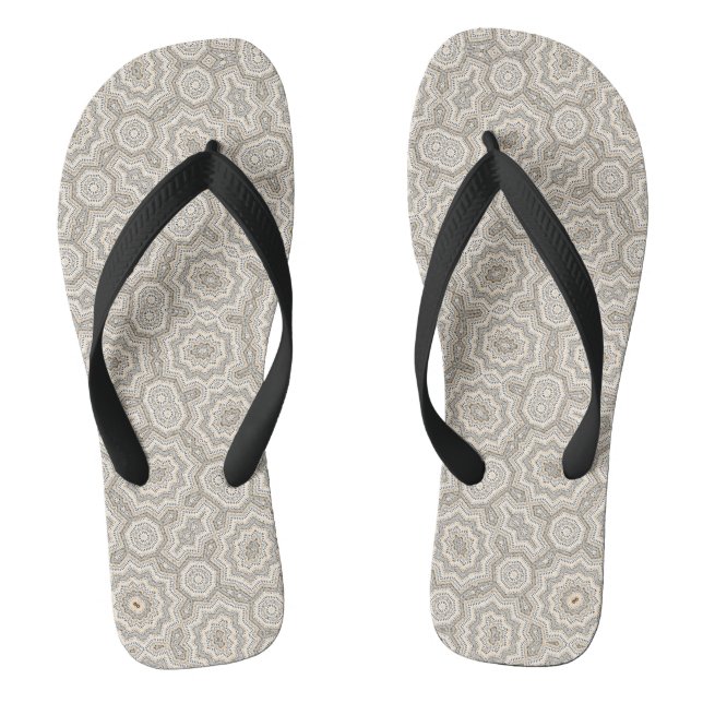 Abstract modern mosaic kaleidoscopic tile pattern flip flops (Fußbett)