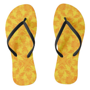 Abstract modern mosaic kaleidoscopic tile pattern flip flops