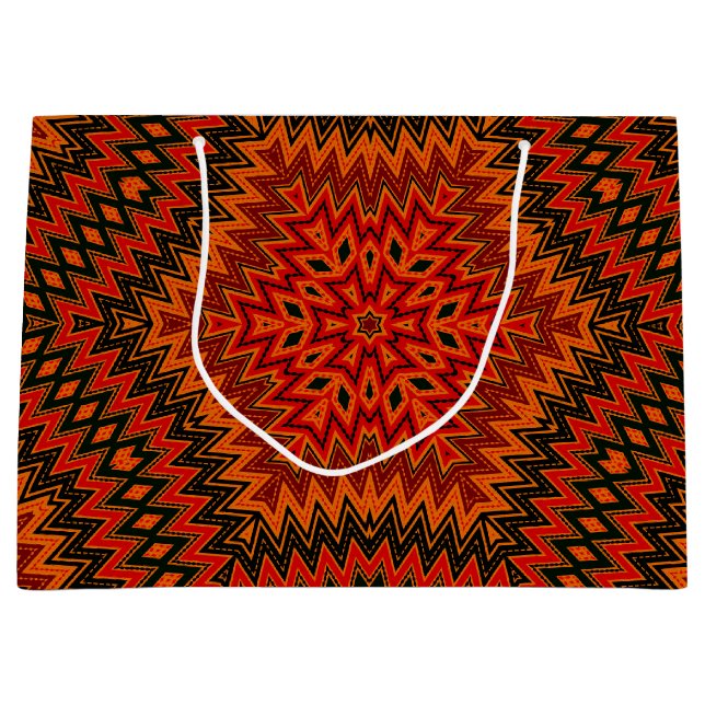 Abstract modern mosaic kaleidoscopic tile pattern große geschenktüte (Vorderseite)
