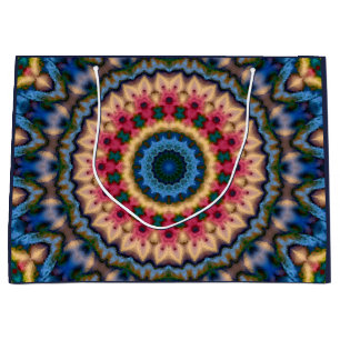 Abstract modern mosaic kaleidoscopic tile pattern große geschenktüte
