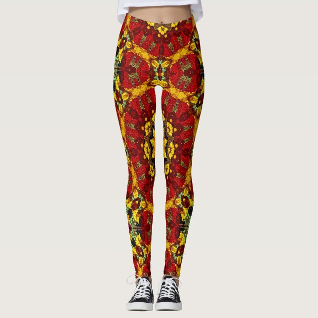 Abstract modern mosaic kaleidoscopic tile pattern leggings (Vorderseite)