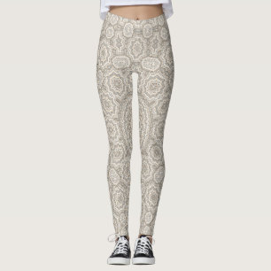 Abstract modern mosaic kaleidoscopic tile pattern leggings