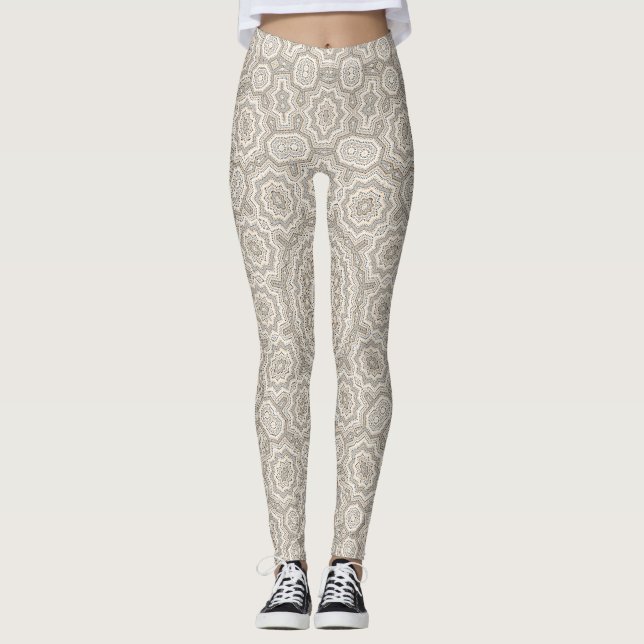 Abstract modern mosaic kaleidoscopic tile pattern leggings (Vorderseite)