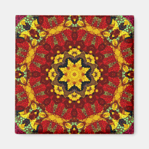 Abstract modern mosaic kaleidoscopic tile pattern magnet