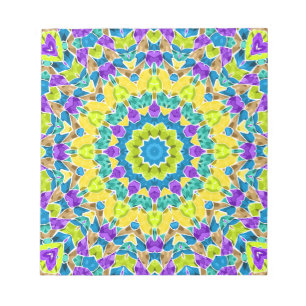 Abstract modern mosaic kaleidoscopic tile pattern notizblock