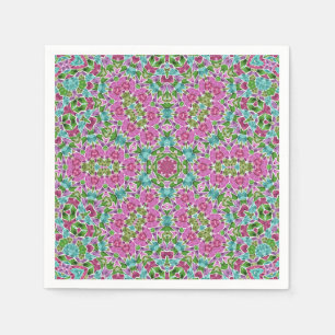 Abstract modern mosaic kaleidoscopic tile pattern serviette