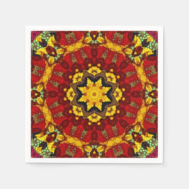 Abstract modern mosaic kaleidoscopic tile pattern serviette (Vorderseite)