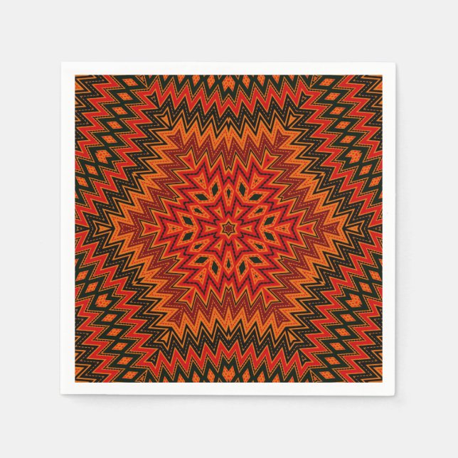 Abstract modern mosaic kaleidoscopic tile pattern serviette (Vorderseite)