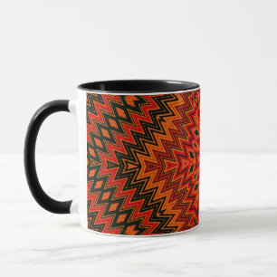Abstract modern mosaic kaleidoscopic tile pattern tasse
