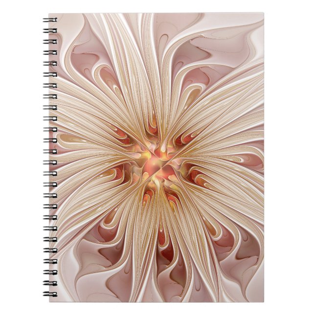Abstract Modern Peach Pastel Flower Fractal Art Notizblock (Vorderseite)