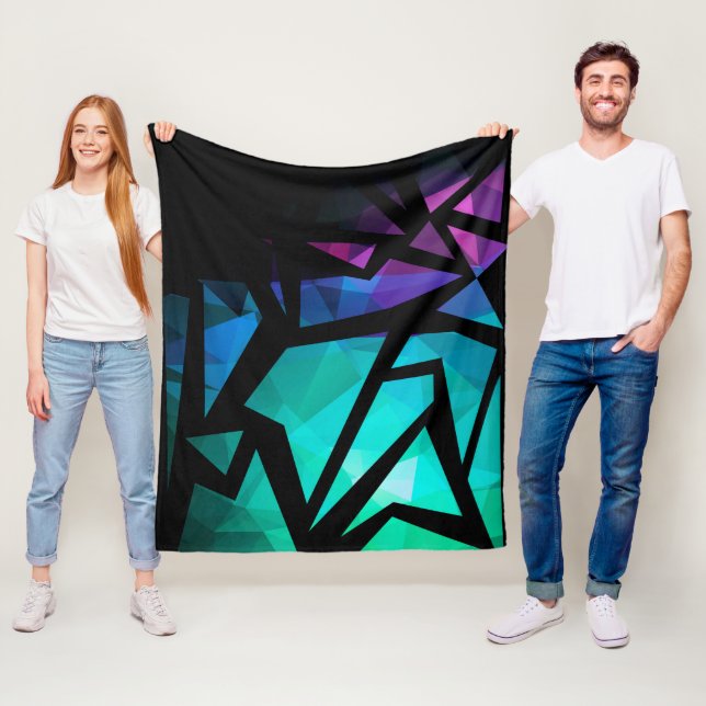Abstract modern polygonal graffiti geometrical dar fleecedecke (Beispiel)